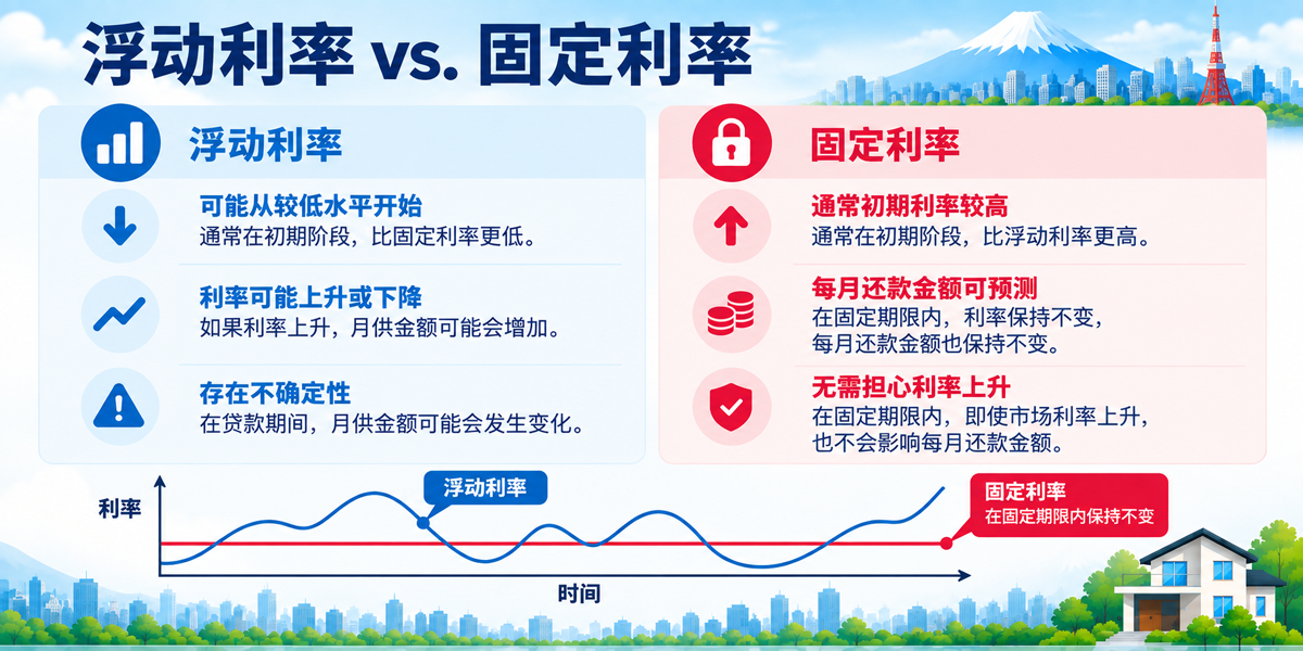 日本住房贷款的浮动利率与固定利率对比