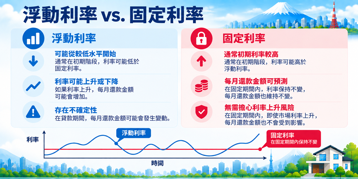 日本住房貸款的浮動利率與固定利率比較